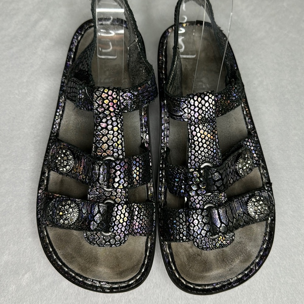 Alegria Black Iridescent Sandals